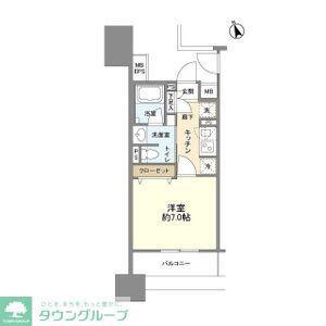 フレールコート東別院(1K/6階)の間取り写真