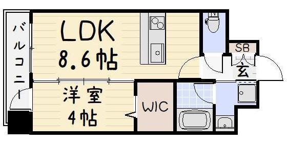 ザ・片野(1LDK/7階)の間取り写真