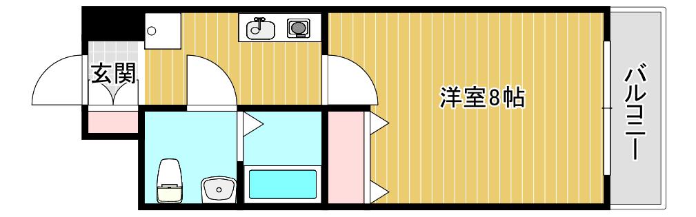 ドミール桜川(1K/8階)の間取り写真