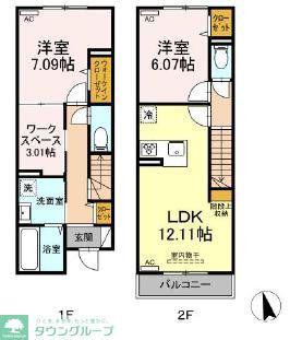 グラナーデ高井戸東(2SLDK/1階)の間取り写真