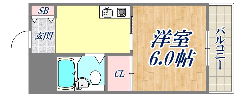 月見山ヒルズ(1K/2階)の間取り写真