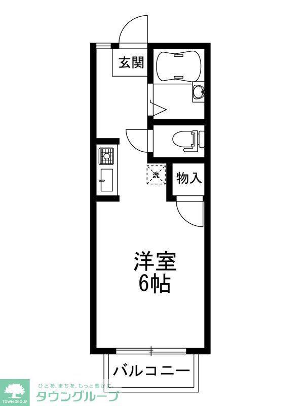 パームハイツ(ワンルーム/1階)の間取り写真