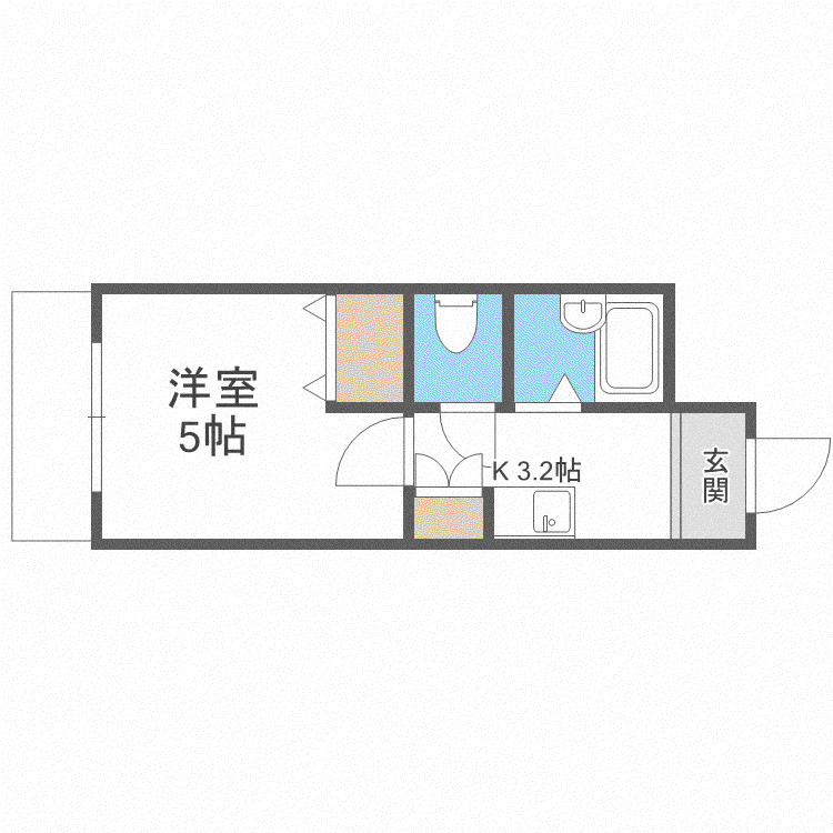 グランイースト北17条(1K/3階)の間取り写真