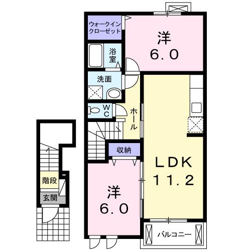 JR牟岐線 阿波中島駅 徒歩18分 2階建 築15年(2LDK/2階)の間取り写真