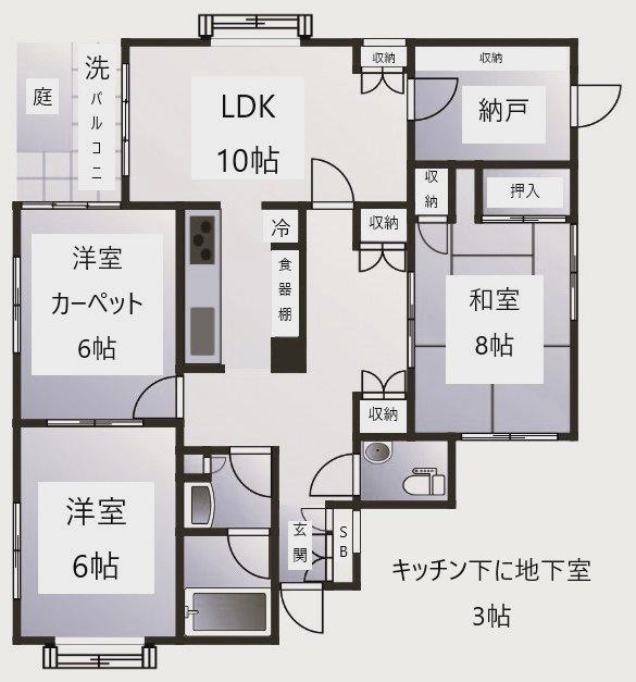 GREEN HOUSE(3SLDK/1階)の間取り写真