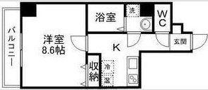 STUDIO原町(1K/1階)の間取り写真