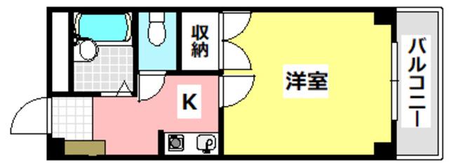 宮元七番館(1K/3階)の間取り写真