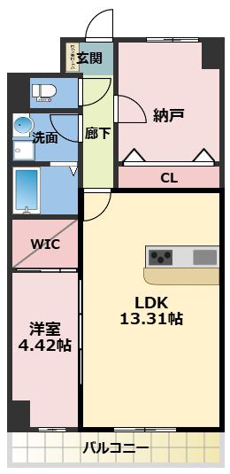 GROOVE豊中レジデンス(1SLDK/6階)の間取り写真