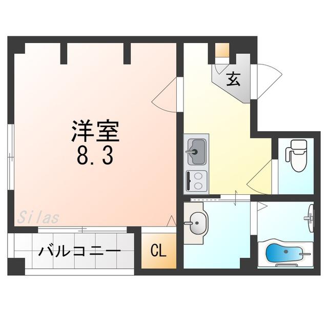 エヌエムスワサントドゥイースト(1K/3階)の間取り写真