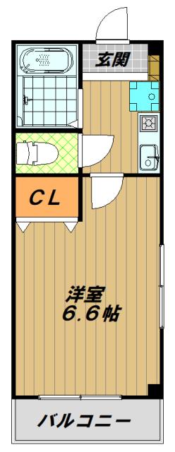 フレール奥須磨(1K/1階)の間取り写真