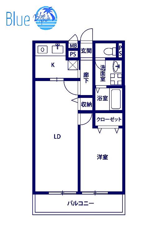 アムールEM(1LDK/2階)の間取り写真