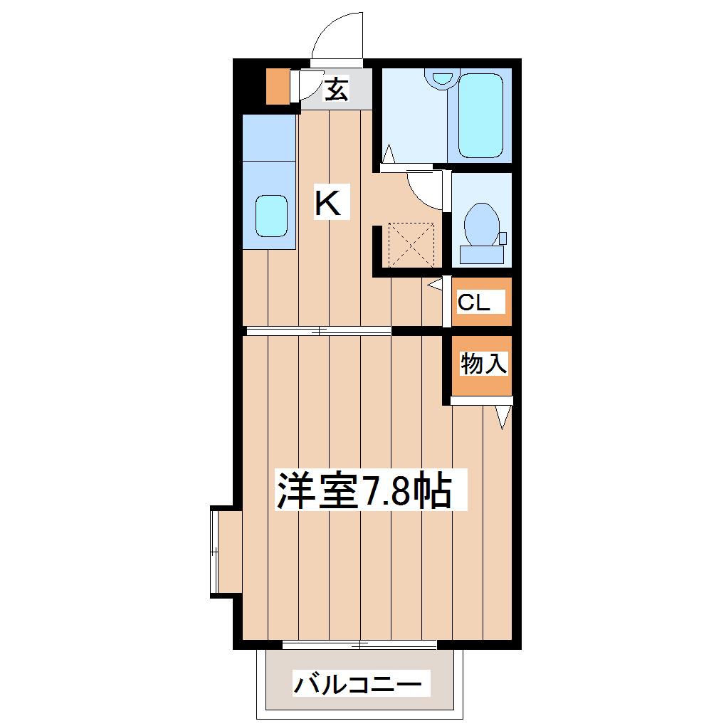 マンハイムIII(1K/1階)の間取り写真