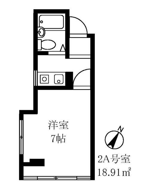メゾン武蔵小山(1K/2階)の間取り写真