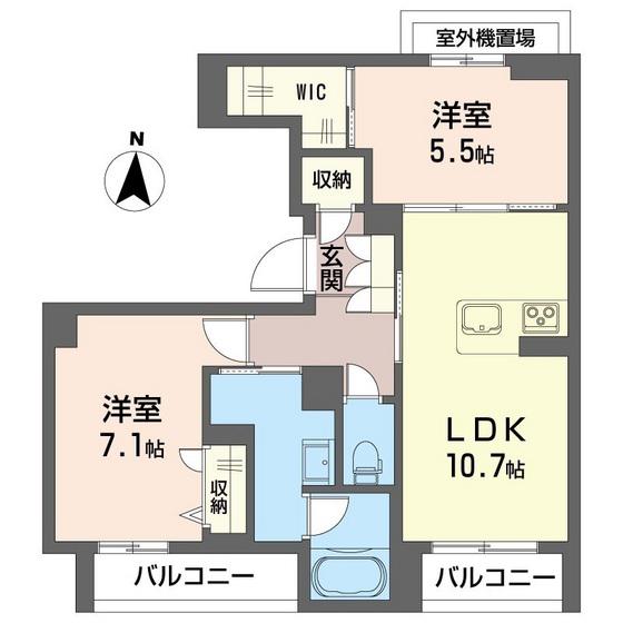 ベルフォーレII(2LDK/2階)の間取り写真