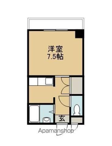 エレガンスメゾン6A(ワンルーム/3階)の間取り写真