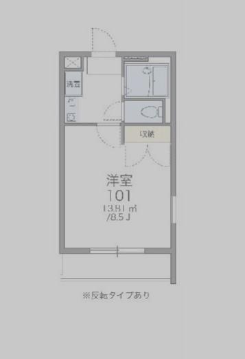レオパレスほうれんそう1号館(1K/1階)の間取り写真
