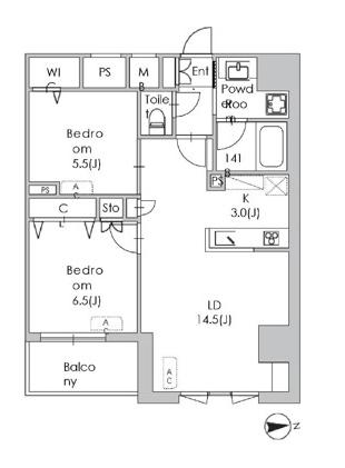 フロンティアレジデンス板橋(2LDK/10階)の間取り写真