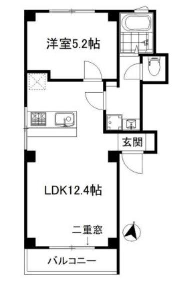 BELLTREE岡本山手(1LDK/4階)の間取り写真