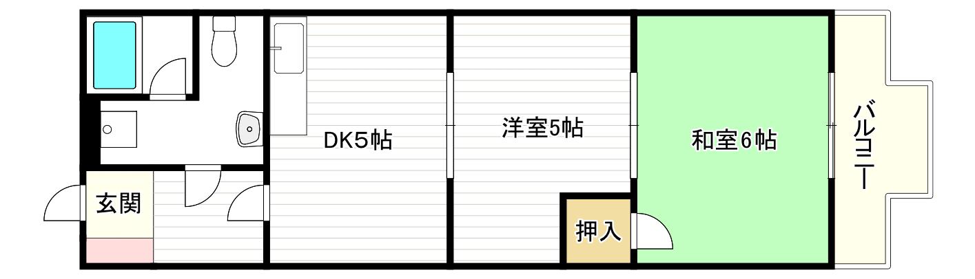 尚栄ドムス(2DK/2階)の間取り写真