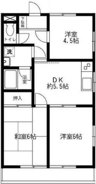 富士コーポ(3DK/2階)の間取り写真