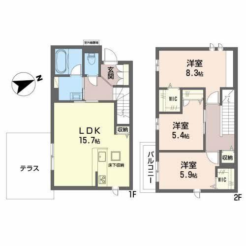 シャーメゾン ラルゴ α(3LDK/1階)の間取り写真