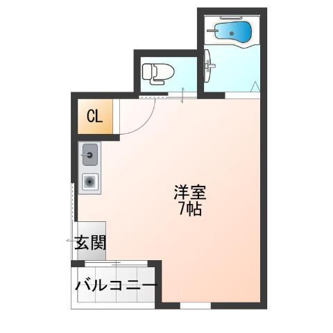 ハイツ玉出中(ワンルーム/1階)の間取り写真