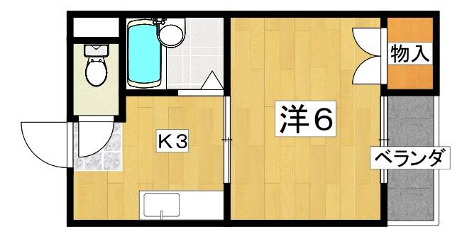 クワイエット香里(1K/2階)の間取り写真