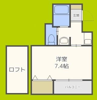 プルス塚本ドゥーエ(1K/3階)の間取り写真