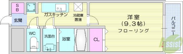 ハバードリーム6番館(1K/3階)の間取り写真