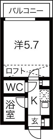 アップル春日井(1K/2階)の間取り写真