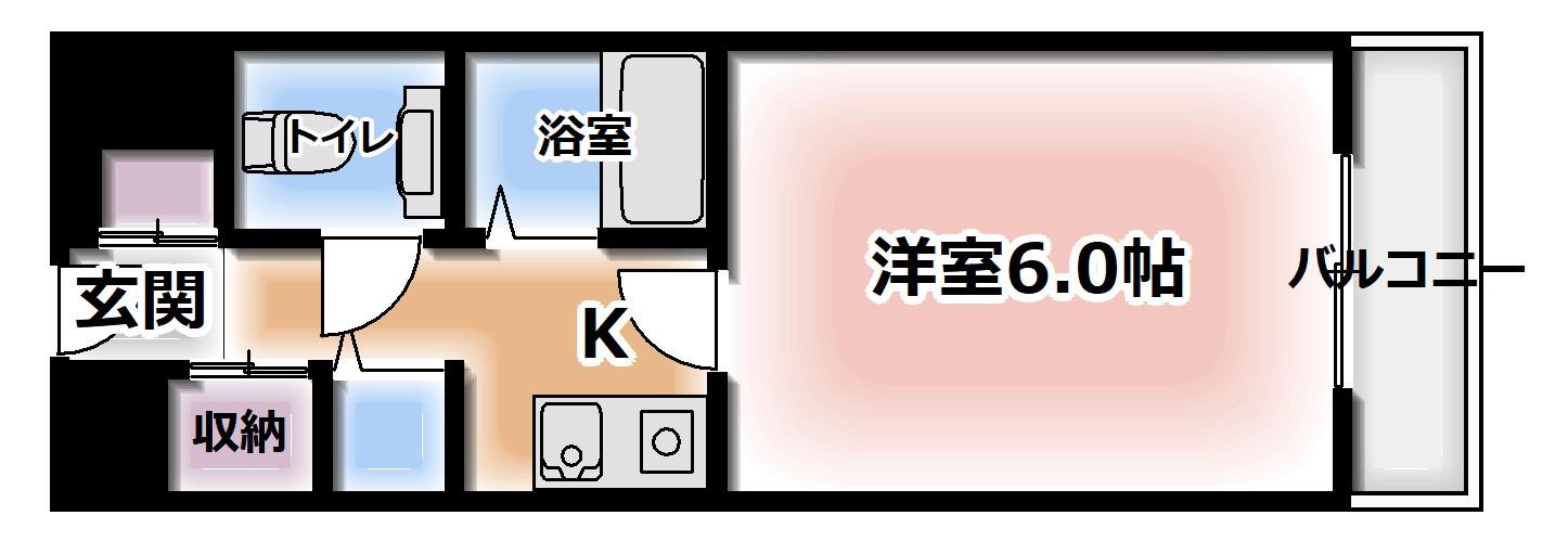 PISO(1K/3階)の間取り写真
