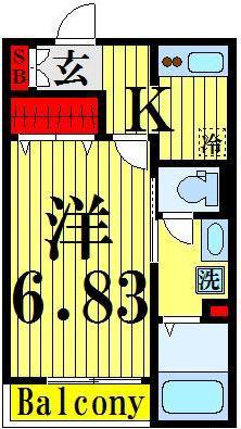 ファイネス梅田 A棟(1K/2階)の間取り写真
