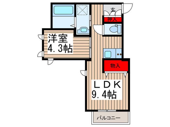 CASA PULITO(1LDK/2階)の間取り写真
