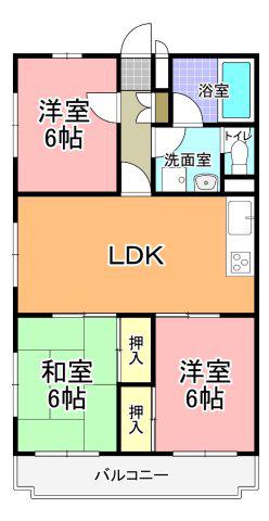 フォレスト長岡 A棟(3LDK/1階)の間取り写真