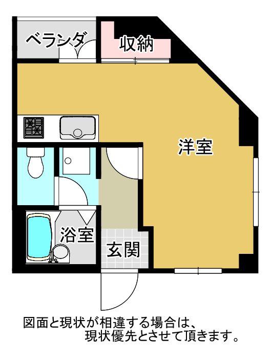 フォレストハイツB(ワンルーム/3階)の間取り写真