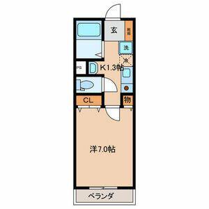 カサブランカ(1K/1階)の間取り写真