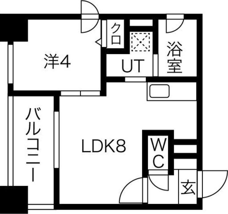 クラッセ麻生ステーション(1LDK/8階)の間取り写真
