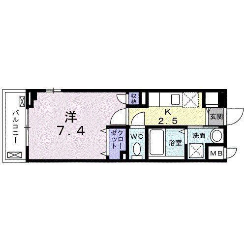 エーデルワイス(1K/6階)の間取り写真