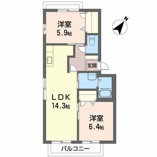 メゾン桜(2LDK/3階)の間取り写真