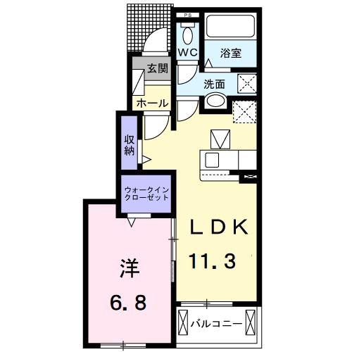 レジデンス・エアリー(1LDK/1階)の間取り写真