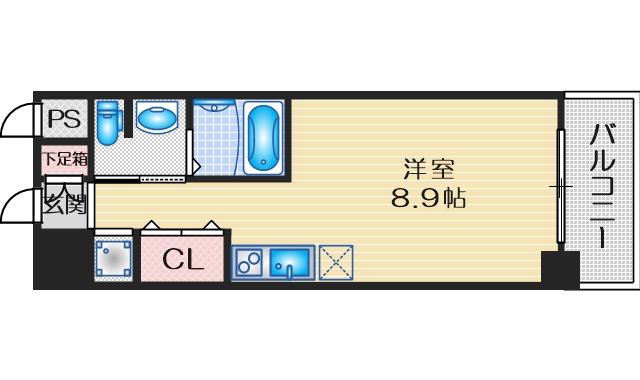 グレンパーク江坂II(ワンルーム/3階)の間取り写真