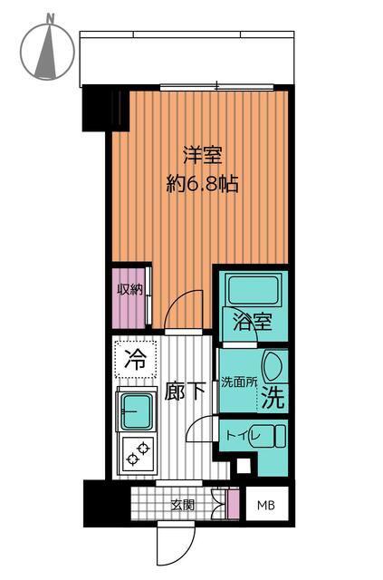 ミヤビヒルズ西池袋(1K/3階)の間取り写真