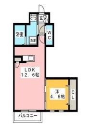 メゾンクラッセ ユニバ通(1LDK/3階)の間取り写真