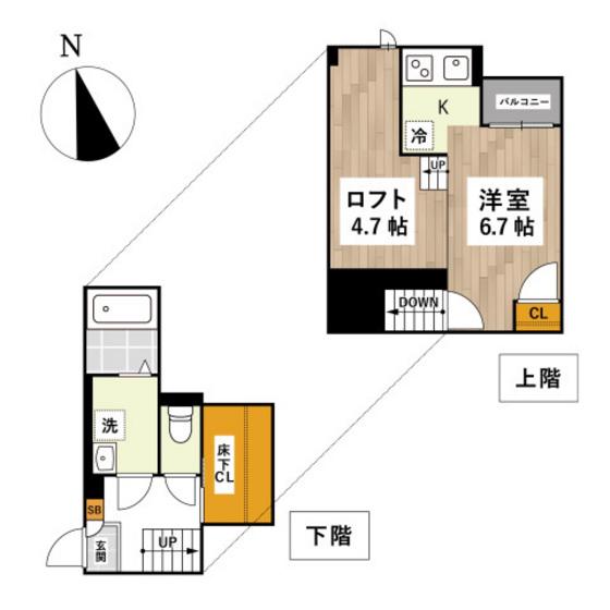 ADC大元ステラ(1K/2階)の間取り写真