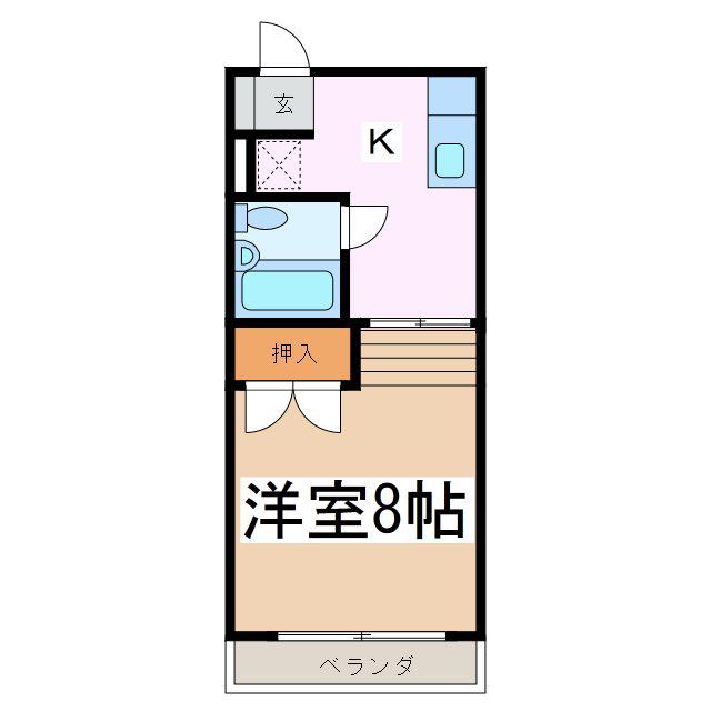 メゾン 花岡(1K/2階)の間取り写真