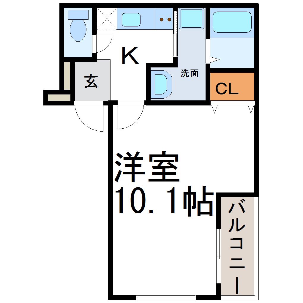 フジパレス西本町北通I番館(1K/3階)の間取り写真