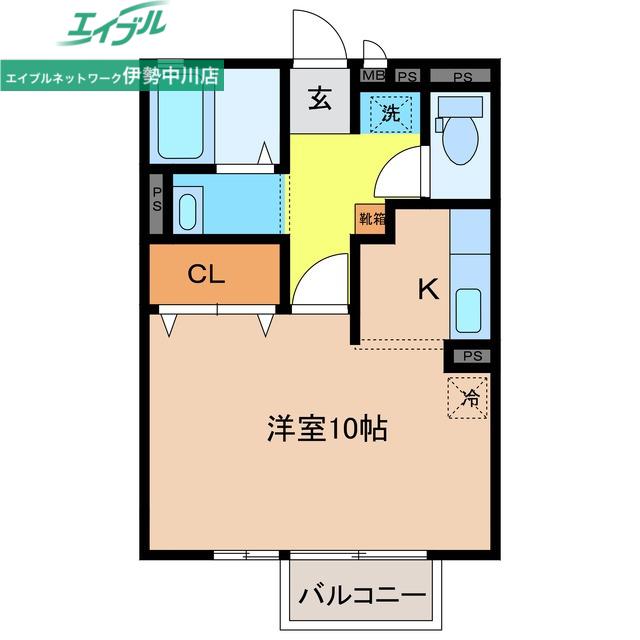 エクレール(ワンルーム/1階)の間取り写真