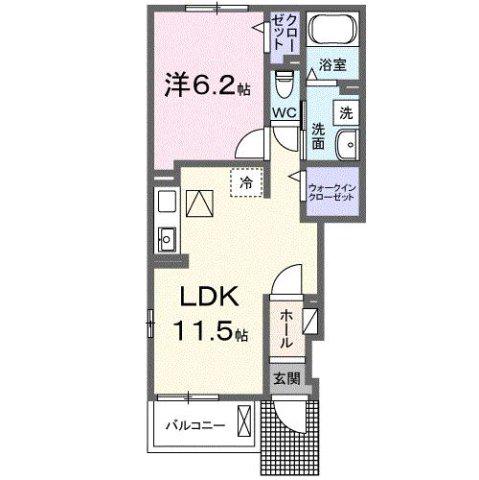 メゾン ビアンカ(1LDK/1階)の間取り写真