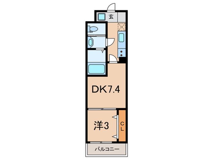 ヴェルステック宝塚(1DK/4階)の間取り写真