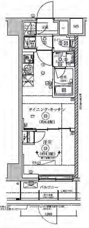 RELUXIA 亀戸(1DK/7階)の間取り写真